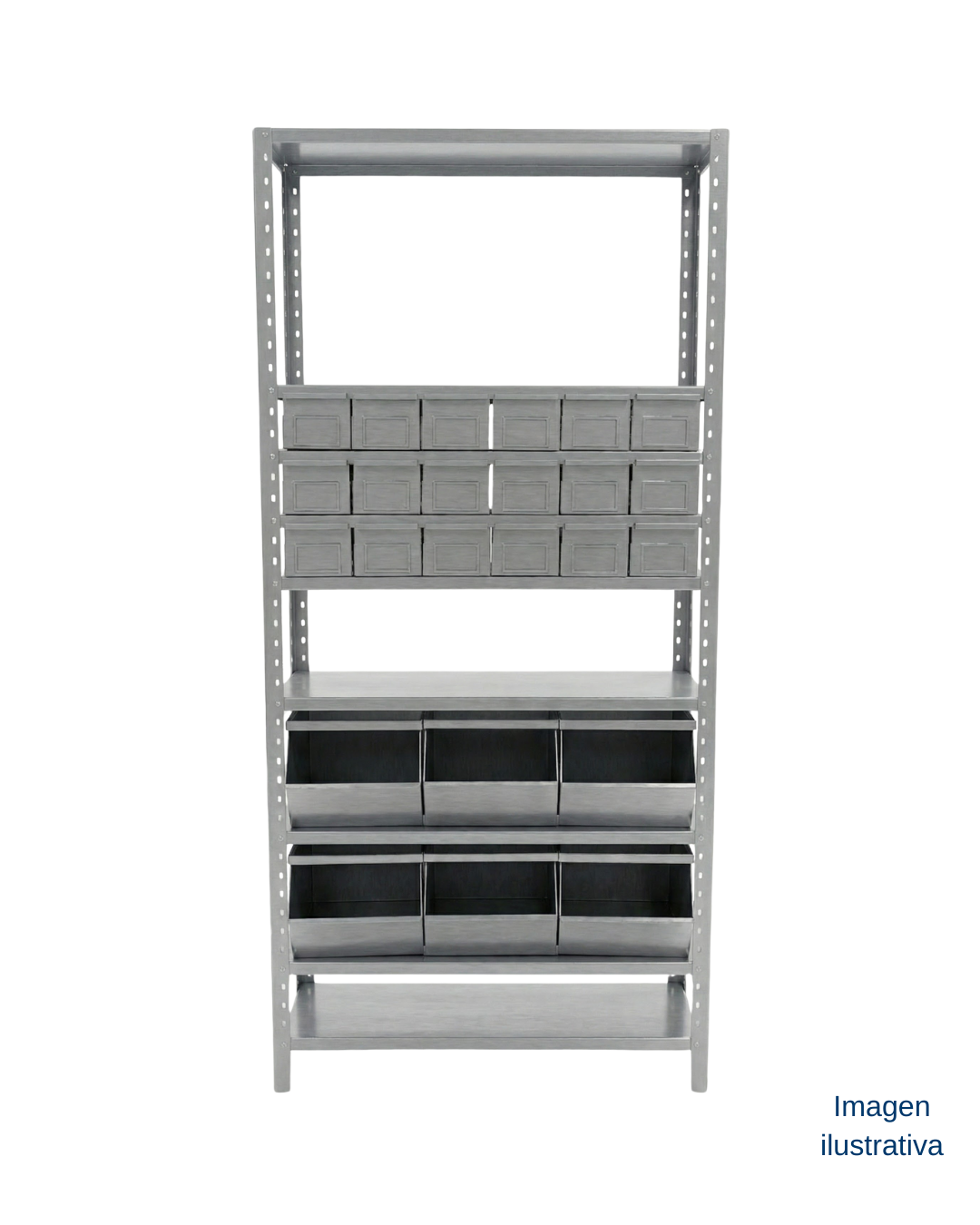 Estantería metálica con compartimentos