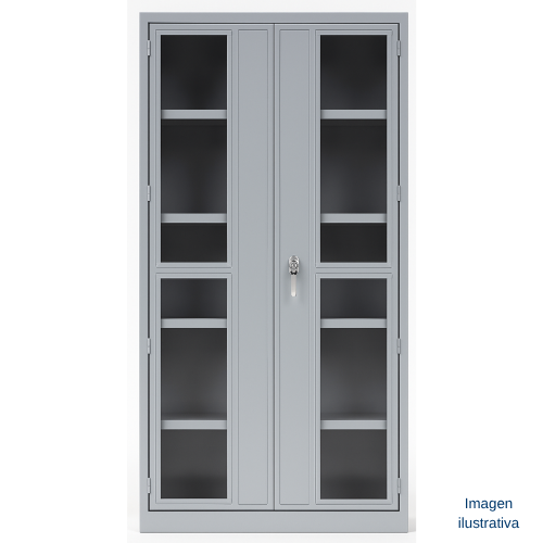 Gabinete metalico con puertas de vidrio