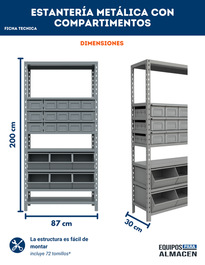 Estantería Metálica con Compartimentos