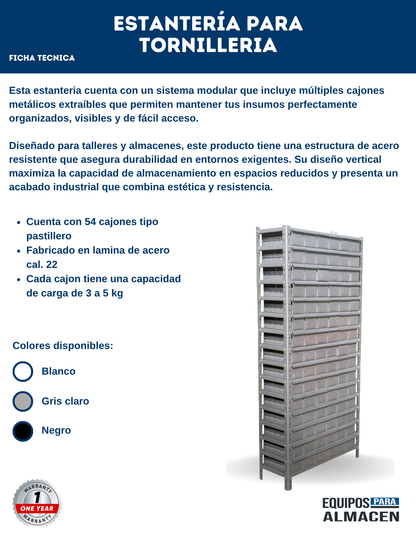 Estanteria para tornillería