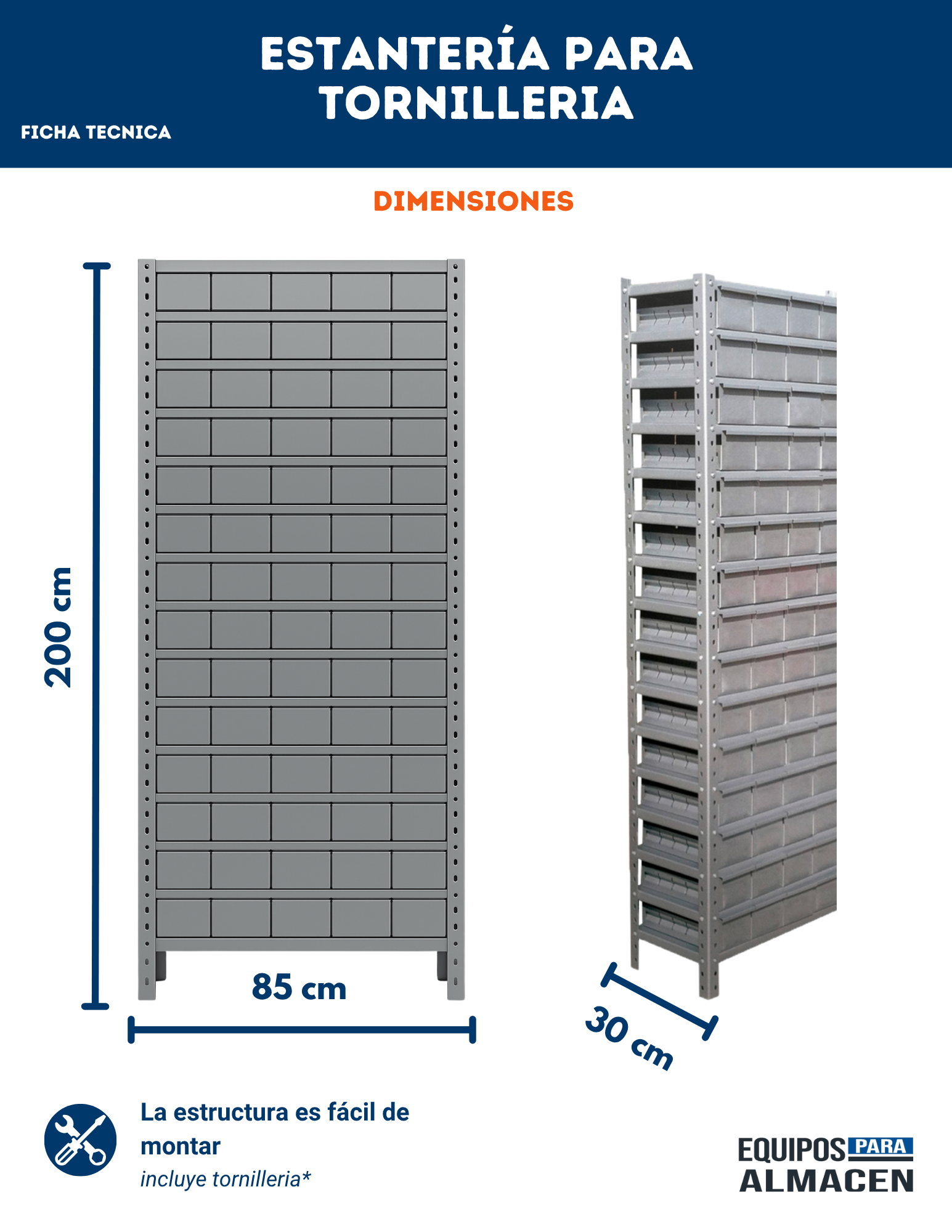 Estanteria para tornillería