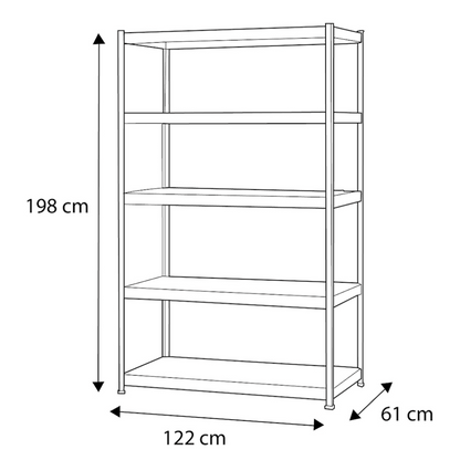 Estante metálico 5 niveles – Husky (plata)