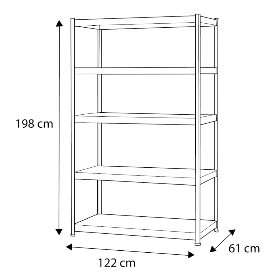 Estante metálico 5 niveles – Husky (plata)