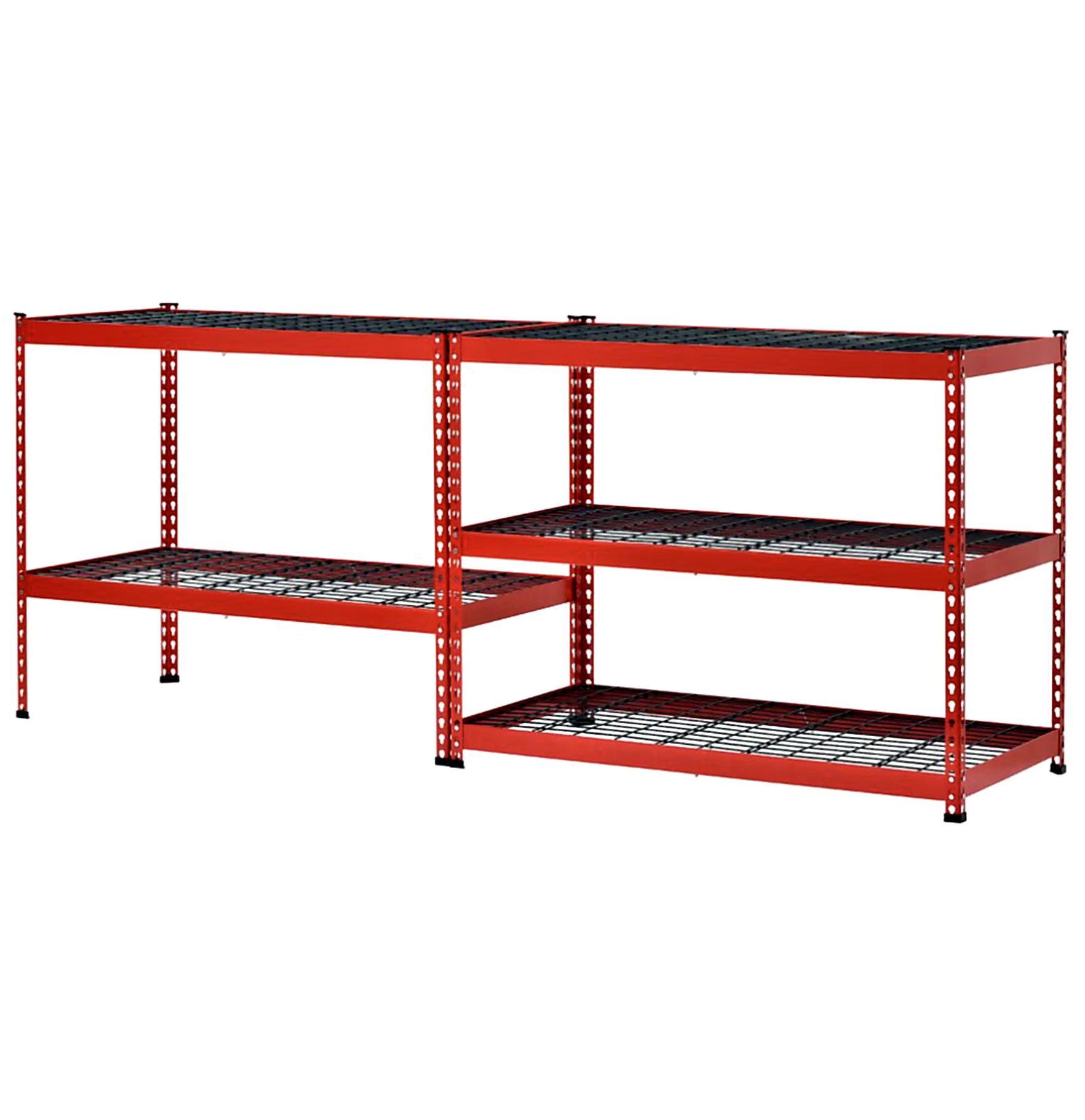 Estante de acero rojo para cargas pesadas (5 niveles)