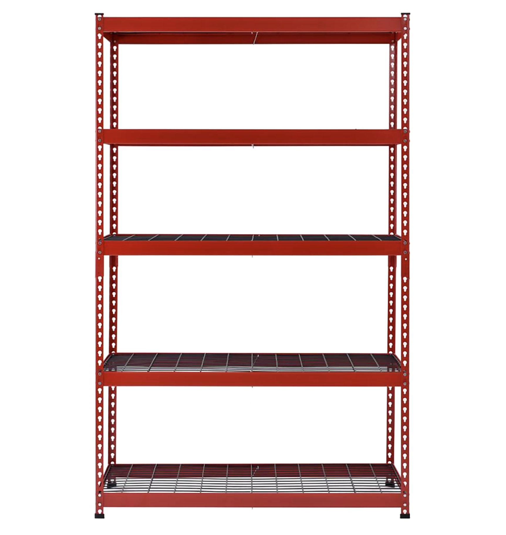 Estante de acero rojo para cargas pesadas (5 niveles)