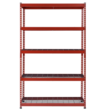 Estante de acero rojo para cargas pesadas (5 niveles)