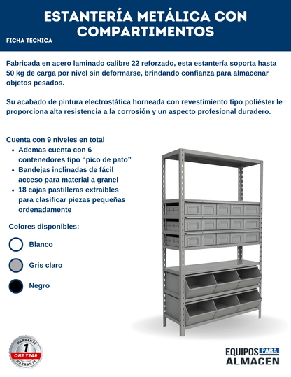 Estanteria con divisiones