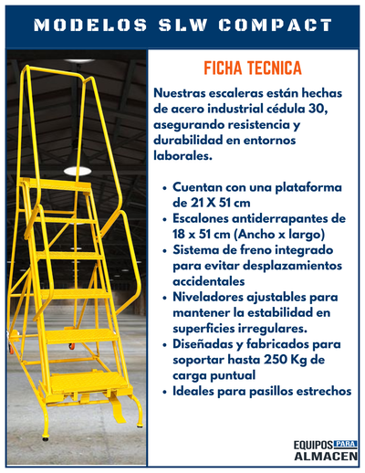 Escalera con plataforma para pasillo angosto (SLW Compact)