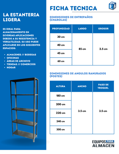 Estanteria ligera en calibre 24
