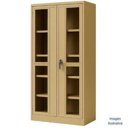 Gabinete metalico con puertas de vidrio