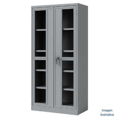 Gabinete metalico con puertas de vidrio