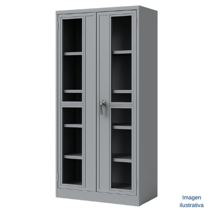 Gabinete metalico con puertas de vidrio