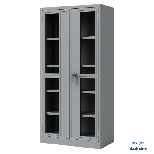 Gabinete metalico con puertas de vidrio