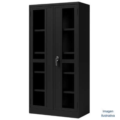 Gabinete metalico con puertas de vidrio