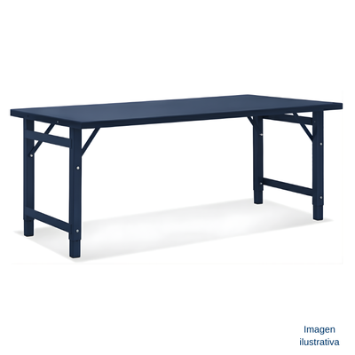 Mesa de trabajo industrial de acero con altura ajustable (uso pesado)