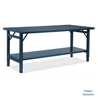 Mesa de trabajo industrial de acero con altura ajustable (uso pesado)