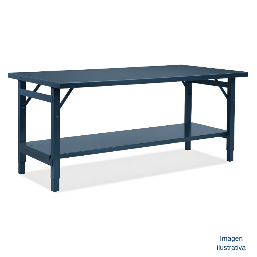 Mesa de trabajo industrial de acero con altura ajustable (uso pesado)